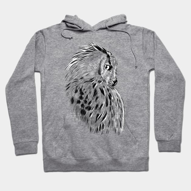 Profile owl sketch Hoodie by albertocubatas